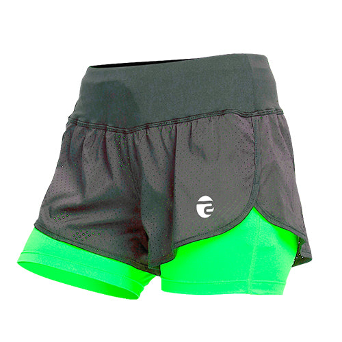 Short Dama Gris/Verde TALLA L